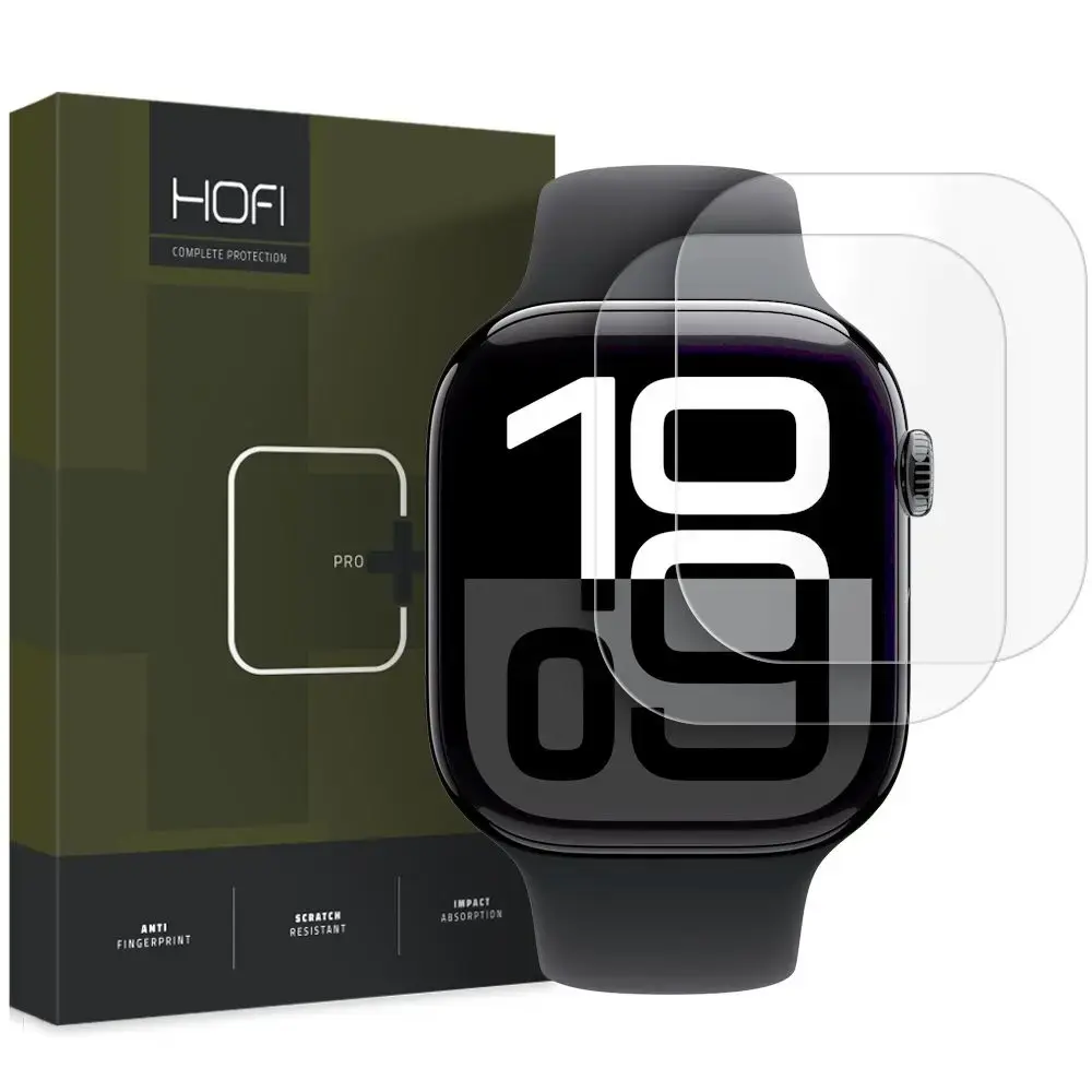 HOFI HYDROFLEX PRO+ 2 GAB. APPLE WATCH 10 (46 MM) CAURSPĪDĪGA HIDROGĒLA PLĒVE