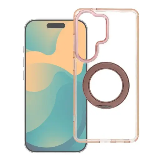 Case for Samsung A27 Frame Circle Stand compatible with MagSafe gold