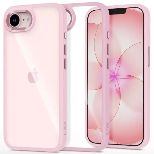 TECH-PROTECT MAGMAT phone case for iPhone 16E | iPhone 17E pink transparent