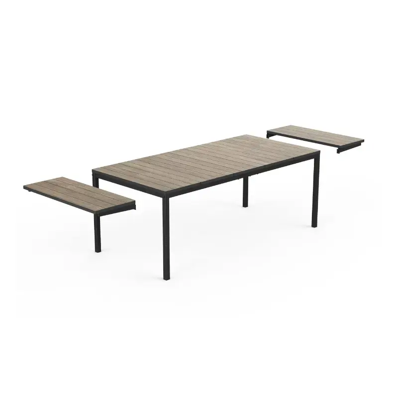 Dārza galds pagarināms Deco Porto Nova Extendable 200-280 oša koka tonis/melns