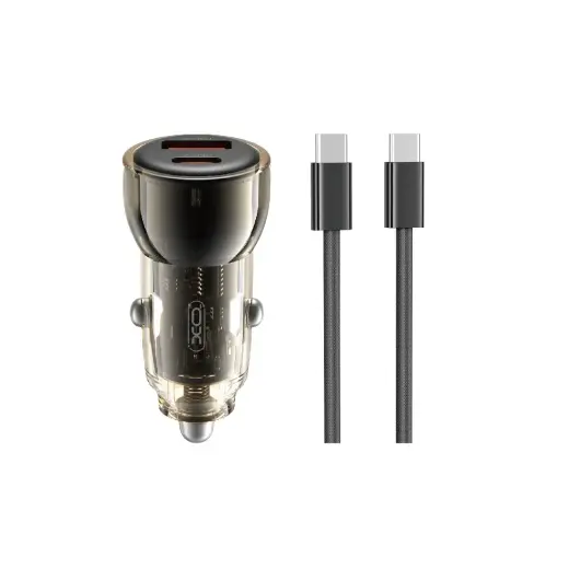 XO CC60 autolaadija | 60W | PD | USB-A, USB-C | USB-C kuni USB-C kaabliga komplektis | must