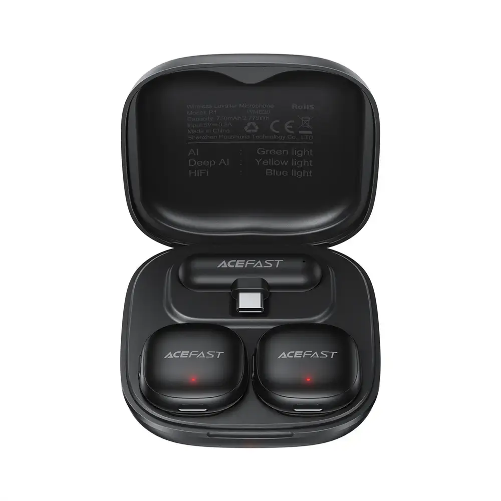 Acefast R1 Wireless Lavalier Microphones 2 pcs - Black