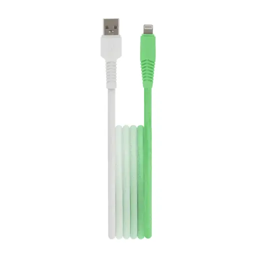 Setty KGA-L-1.52420 datu pārraides un uzlādes vads | USB-A uz Lightning | 12W | 1.5m | zaļš, balts