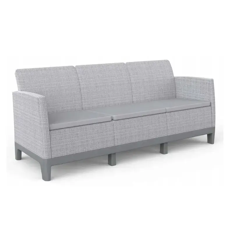 Dārza dīvāns divvietīgs Scandi Form 3 Seater Sofa gaiši pelēks/tumša tērauda pelēks