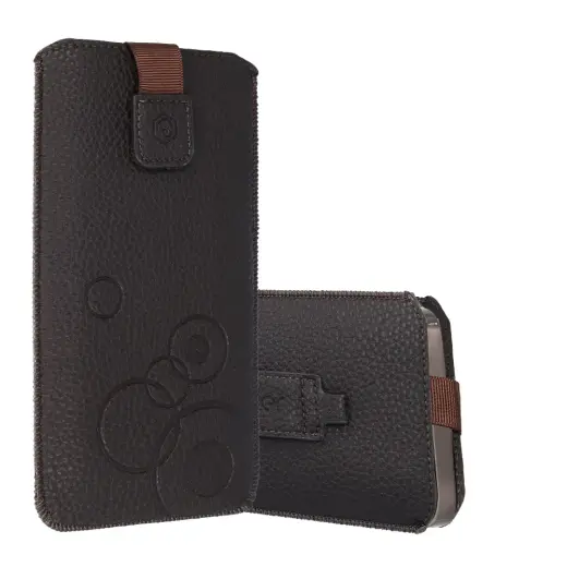 WONDER Deko Pouch Case (Size L) for Iphone 13 Mini/12 Mini/SE 2020/2022/7/8 chocolate