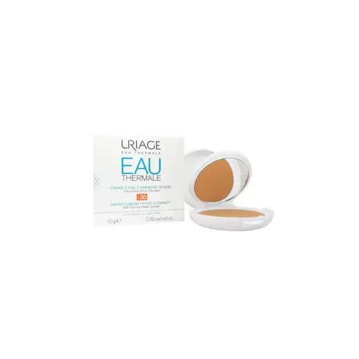 Uriage Eau Thermale Water Cream Tinted Compact SPF 30, 10 g, Protection against Sunlight for Women, Make sure your makeup lasts longer and has a perfect finish. The Uriage Eau Thermale Water Cream Tinted Compact SPF 30 powder sets makeup to prevent it from smudging and settling in wrinkles. It also controls excessive sebum, preventing problem areas from becoming overly shiny. It leaves your skin beautifully soft, matt and velvety, while the natural blurring effect helps visually conceal overly v