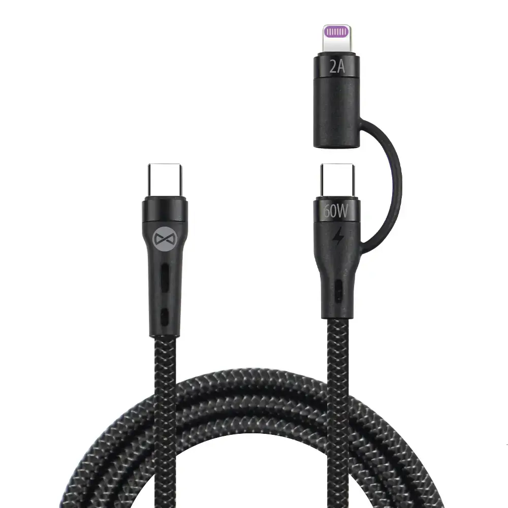Forever data transfer and charging cable | USB-C to Lightning | 60W | 1m | black