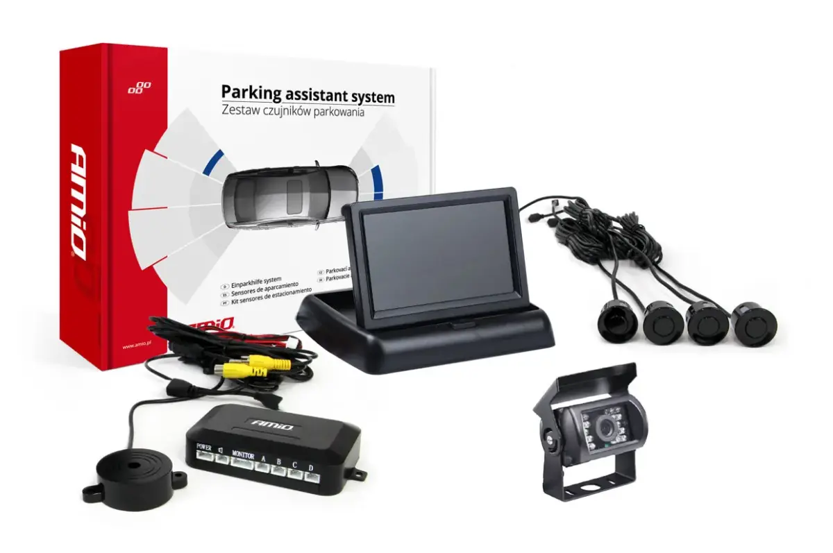 Parking assistant system TFT02 4,3" with HD-501-IR 4 sensors black
