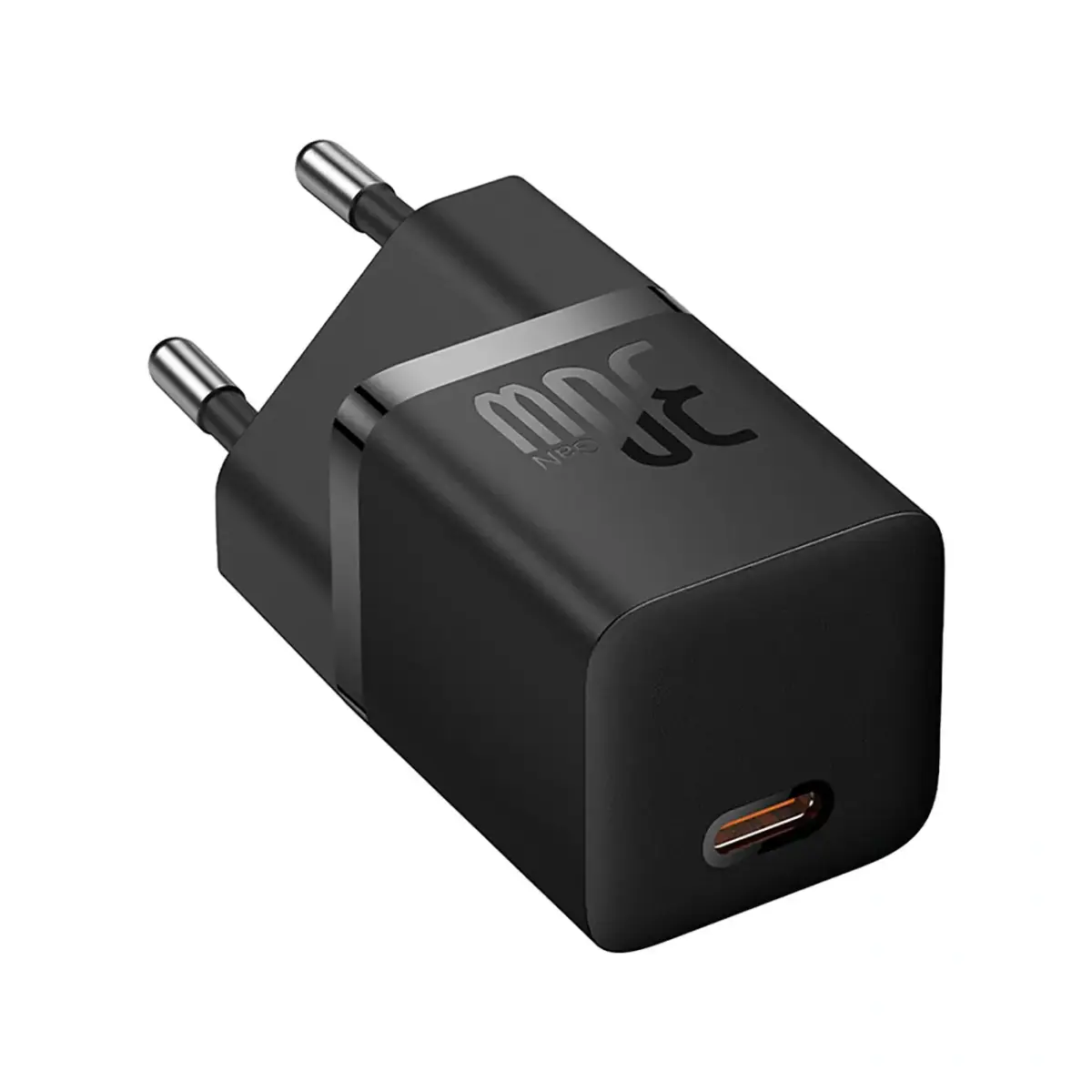 Baseus GaN5 tīkla lādētājs | 30W | GaN | USB-C | ar USB-C uz USB-C vadu komplektā | melns