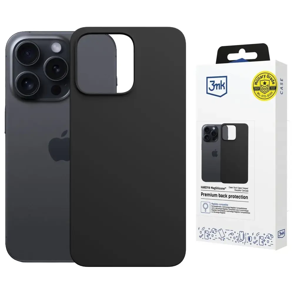 3MK Hardy MagSilicone Case for Apple iPhone 15 Pro Graphite