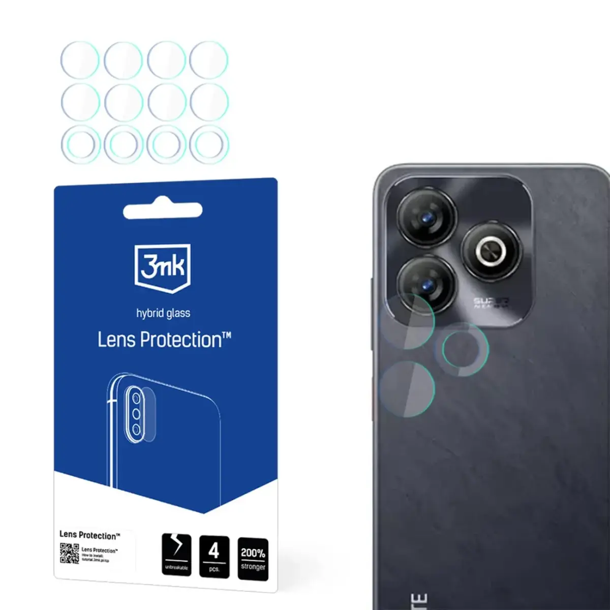 Hybrid Glass for Camera Lens 3mk Lens Protection for ZTE Blade V60 Smart