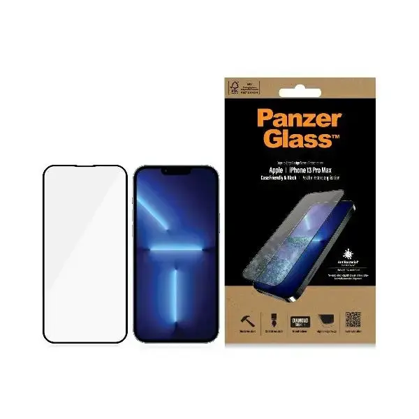PanzerGlass E2E Microfracture iPhone 13 Pro Max 6,7" Case Friendly AntiBacterial czarny|black Pro2746