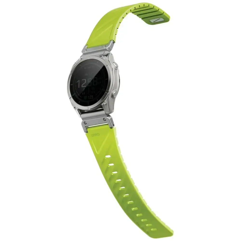 UNIQ Fluo x Smart-Fit viedpulksteņa siksniņa priekš Garmin (26 mm) | silikons | zaļa