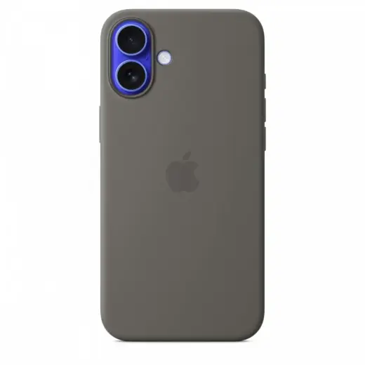 Silicone case with MagSafe for iPhone 16 Plus - stone gray
