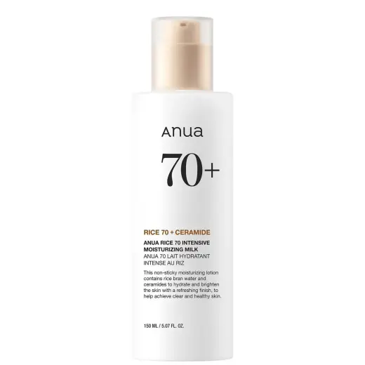 Anua, Rice 70 Glow, Rice, Intense Hydration, Milk, For Face, 150 ml