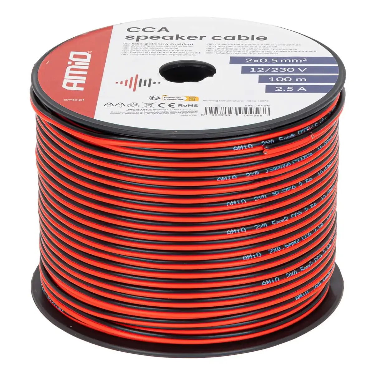 CCA speaker cable 2x0.5mm2 100m 2.5A AMIO-04456
