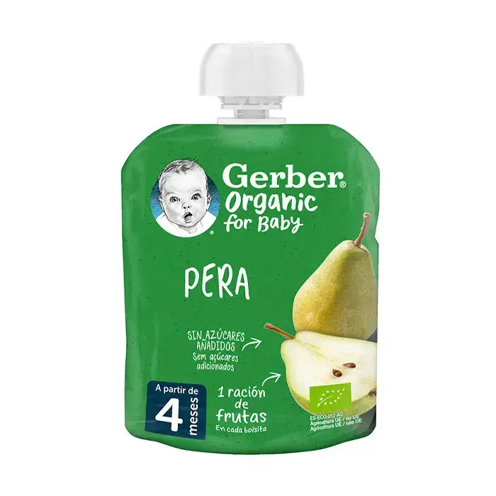 Gerber Organic Pear Pouch 90g (8445290217981)