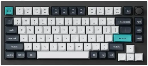 Keychron Q1 Max QMK|VIA Wireless Custom Mechanical Keyboard Fully Assembled Knob | Carbon Black | Gateron Jupiter Red