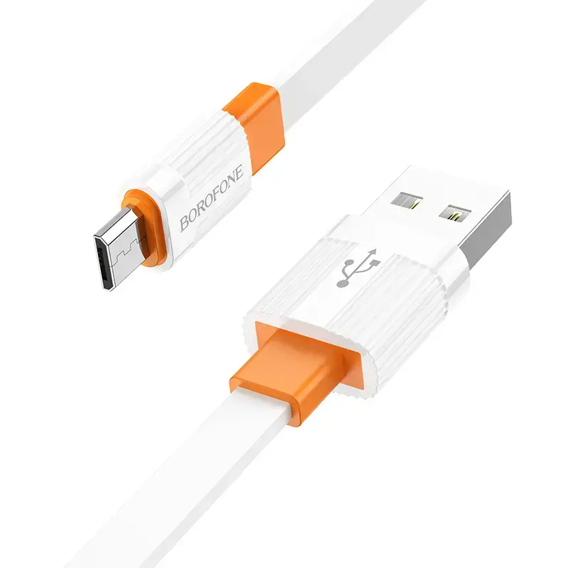 Borofone BX89 Union data transfer and charging cable | USB-A to Micro USB | 12W | 1m | white, orange