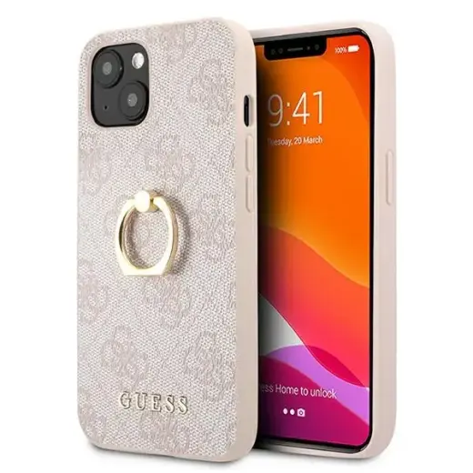 GUHCP13S4GMRPI Guess PU 4G Ring Case for iPhone 13 Mini Pink