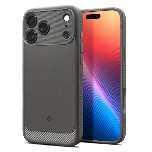 Spigen Rugged Armor Mag phone case with MagSafe support for Apple iPhone 17 Pro Max gray