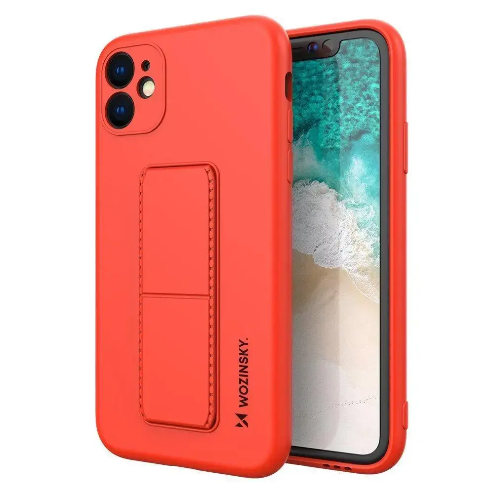 Wozinsky Kickstand Case maciņš ar statīvu telefonam iPhone 12 Pro Max sarkans