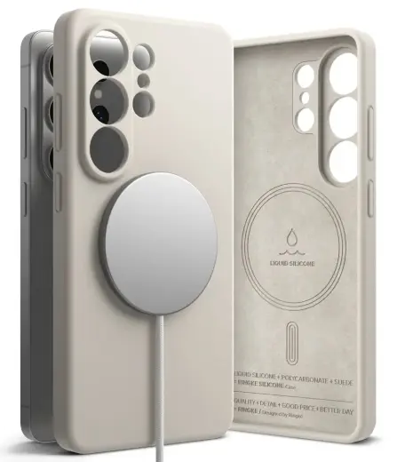 Ringke Silicone phone case with MagSafe support for Samsung Galaxy S26 Ultra (S948) gray