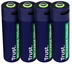 Baterijas Trust USB-C Rechargeable AA Batteries