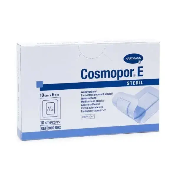 HARTMANN Cosmopor E Sterile Absorbent Adhesive Dressing 10x6cm 10 Units