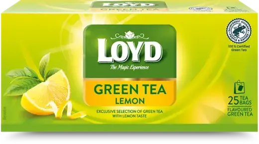 Zaļā tēja LOYD, citrona garša, 25 x 1,5 g
