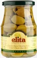 Zaļās olīvas bez kauliņiem ELITA, 370g/190g