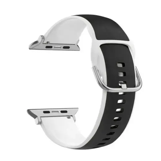 Beline Silico Leather išmaniojo laikrodžio dirželis Apple Watch (42/44/45/49 mm) | dirbtinė oda | juodas/baltas