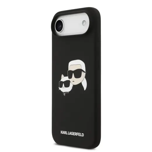 Karl Lagerfeld Liquid Silicone Double Heads чехол с поддержкой MagSafe для телефона iPhone 17 Air черный