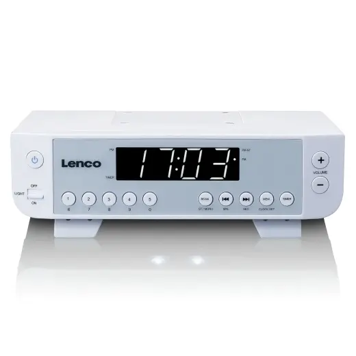 Lenco radio ar LED apgaismojumu un taimeri, balts
