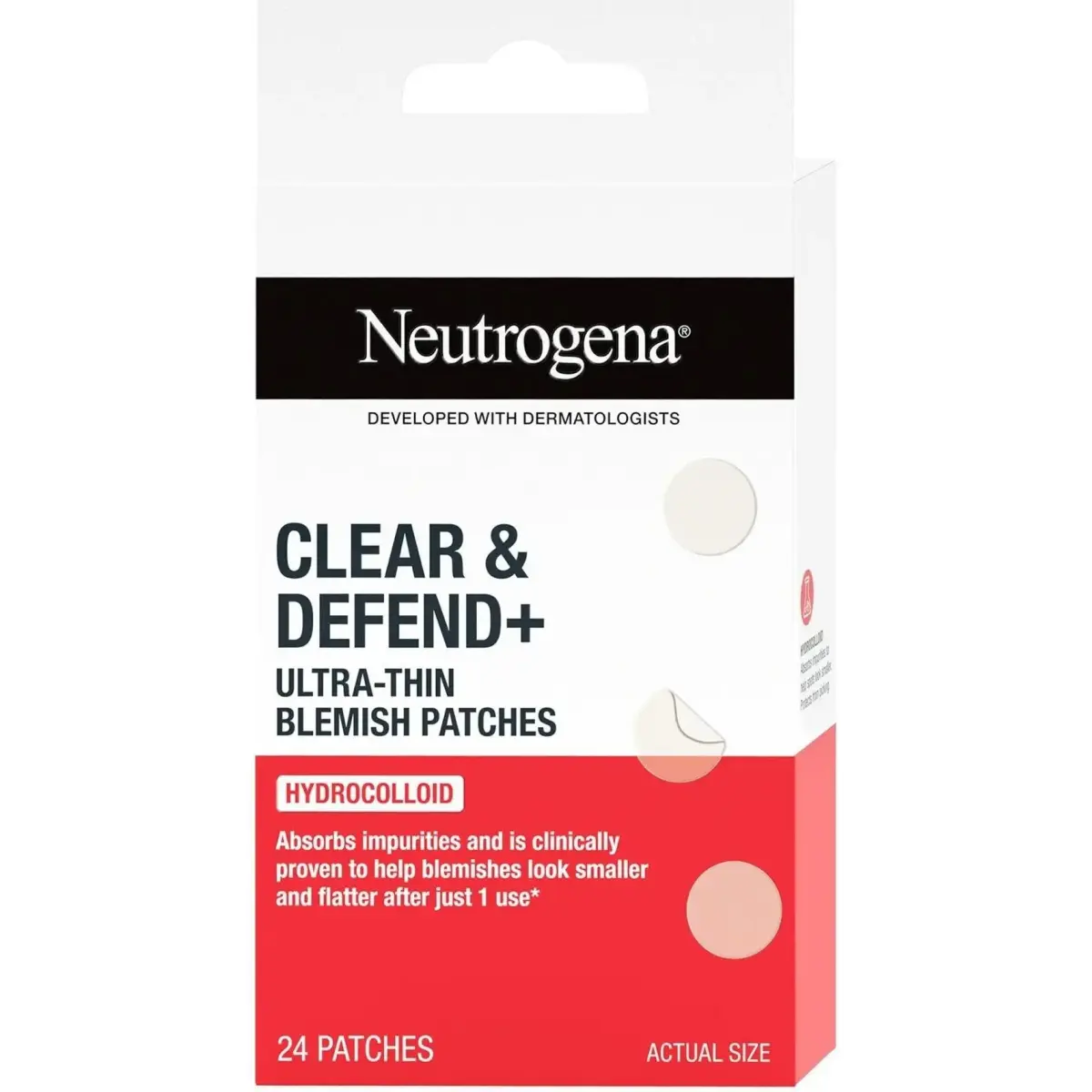 Neutrogena, Maschera Viso, Clear & Defend Ultra Thin Patches for Blemishes 24 Pieces