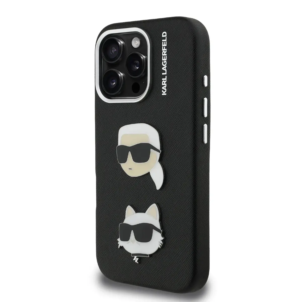 Karl Lagerfeld Grained PU telefona maciņš iPhone 16 Pro Max melns