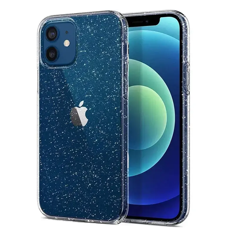 Crystal Glitter maciņš telefonam iPhone 12 Pro Max sudraba krāsā