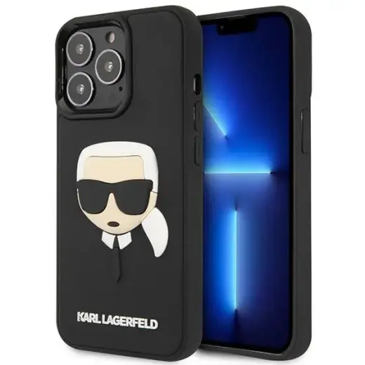 Karl Lagerfeld KLHCP14XKH3DBK iPhone 14 Pro Max 6,7" czarny|black hardcase 3D Rubber Karl`s Head