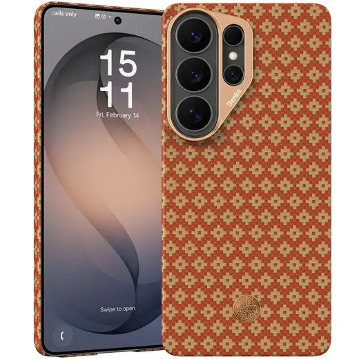Benks Magnetic Armor Air Armor Grid Kevlar maciņš ar MagSafe atbalstu telefonam Samsung Galaxy S26 Ultra (S948) oranžs
