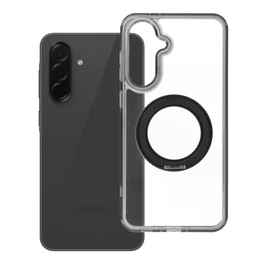 Frame Circle Stand telefono dėklas su stovu ir MagSafe palaikymu Samsung Galaxy A36 5G (A366) juodas