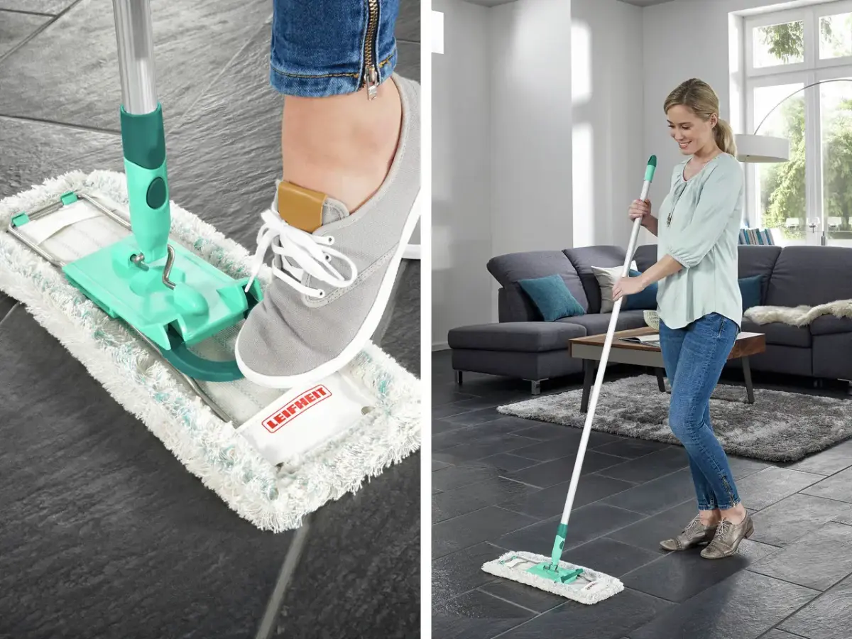 LEIFHEIT Grīdas birste ar alumīnija kātu Profi XL cotton plus 42cm