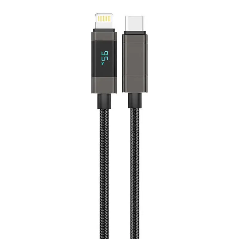 Foneng XS05 data transfer and charging cable | USB-C to Lightning | 27W | with LED display | 1.2m | black