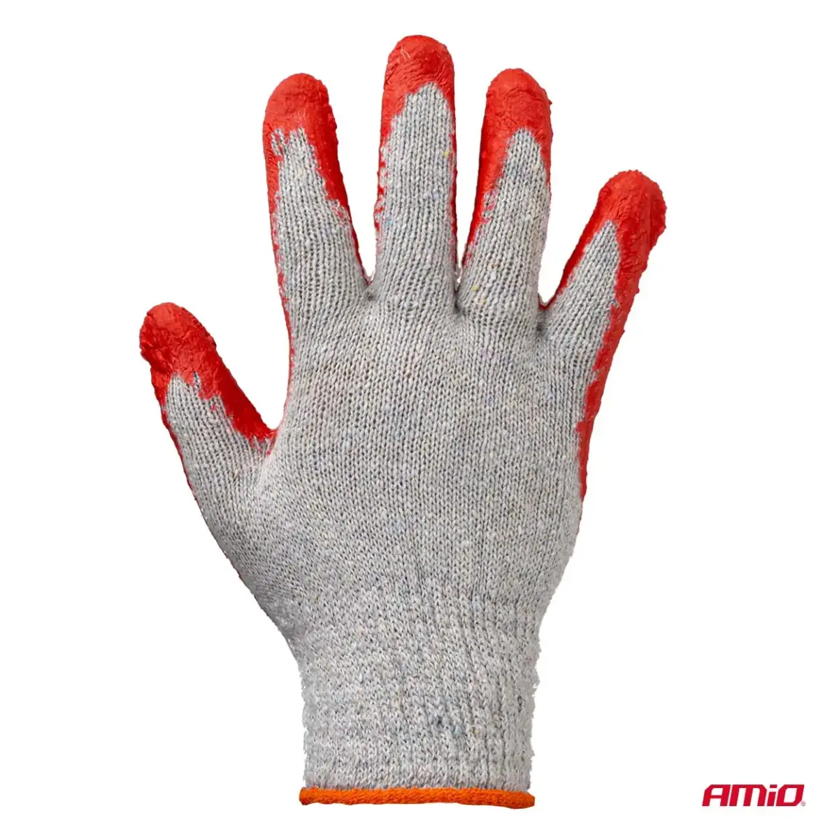 Polycotton latex coated gloves 10 pcs Size 9 AMIO-04630