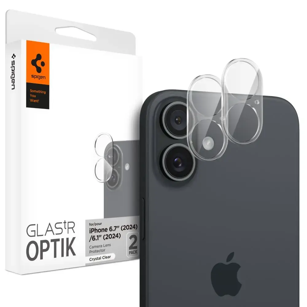 SPIGEN OPTIK GLAS.TR KAMERAS AIZSARGS 2-PACK IPHONE 16 | 16 PLUS CRYSTAL CLEAR
