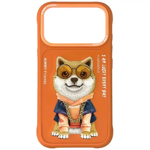 Nimmy Glasses Cool Dog phone case for iPhone 17 Pro orange