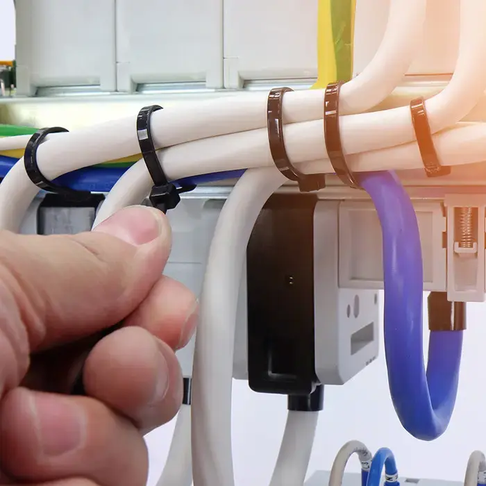 Qoltec Self-locking cable tie | 4.8*200mm | 100 pcs. | Nylon66 | UV | White