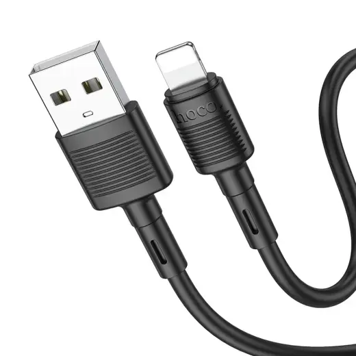 Hoco X83 провод для передачи данных и зарядки | USB-A на Lightning | 12W | 1m | чёрный