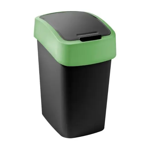 Atkritumu spainis Flip Bin 9L melns/zaļš