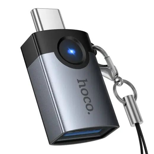 Adapter OTG USB C to USB A Hoco 3A UA46C gray
