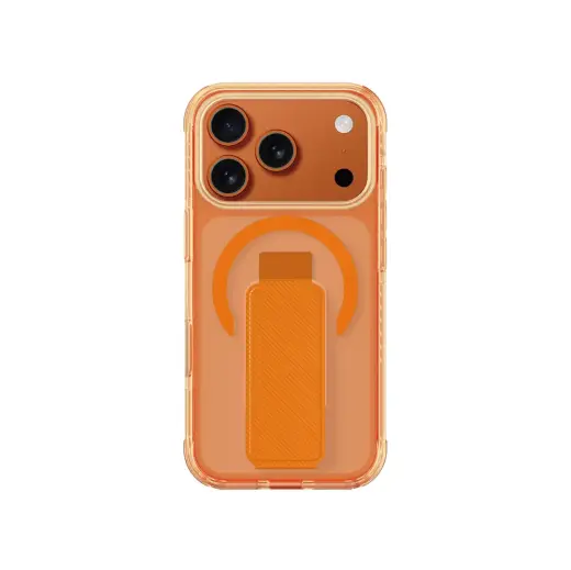 AmazingThing Titan Pro Holder telefono dėklas su stovu ir MagSafe palaikymu iPhone 17 Pro Max oranžinis